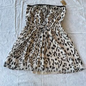 RACHEL Rachel Roy Animal Print Strapless Dress